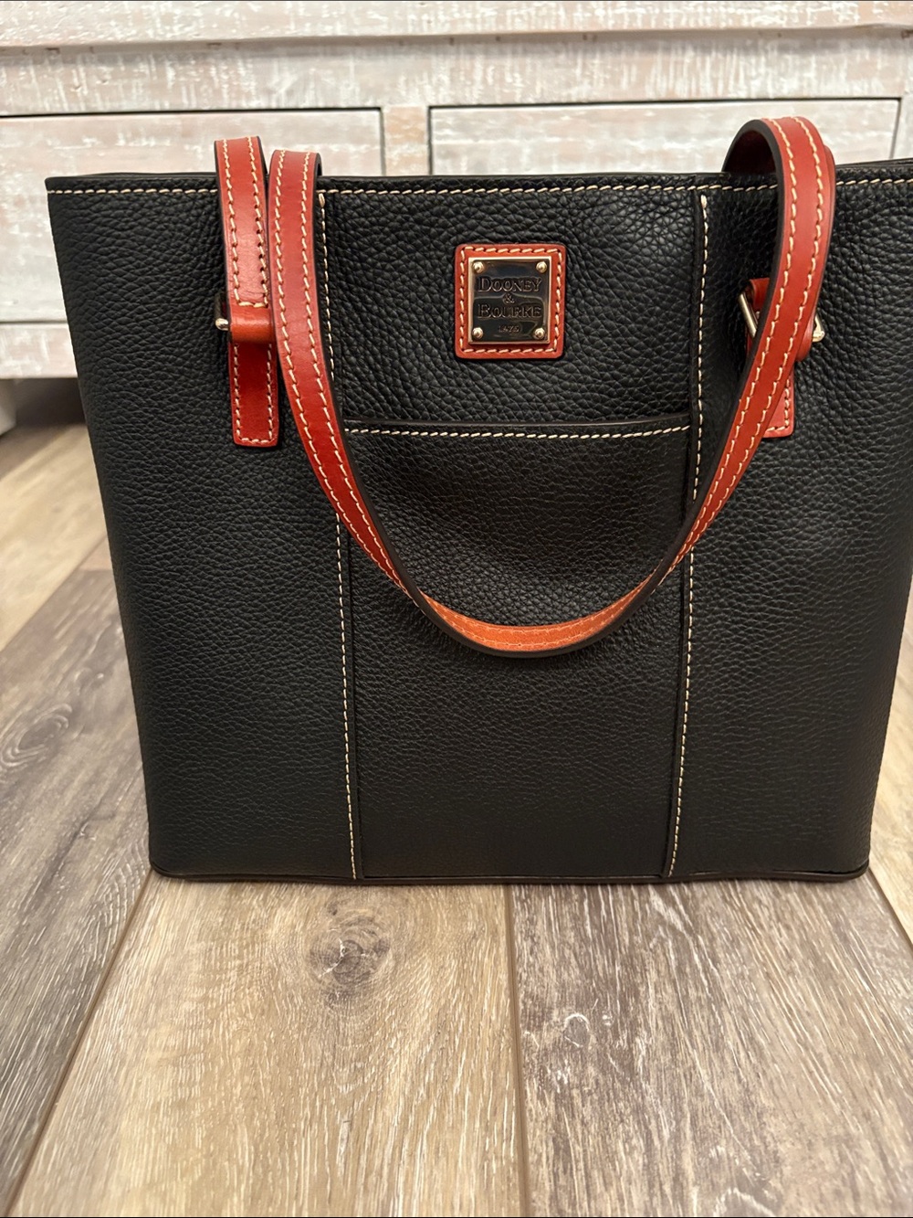 Dooney & Bourke small Lexington Black with Brown leather